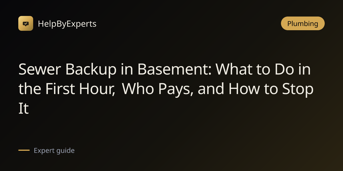 Sewer Backup in Basement: What to Do in the First Hour, Who Pays, and How to Stop It